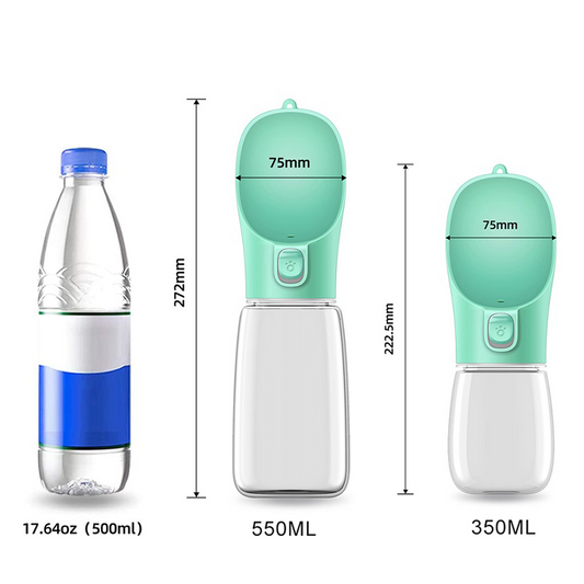Portable Pet Water Bottle & Bowl — On-the-Go Travel Dispenser