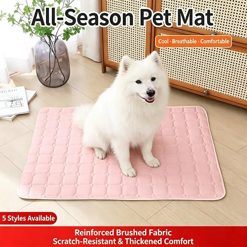 Quilted All-Season Pet Mat — Moisture-Proof Resting Cushion for Dogs & Cats
