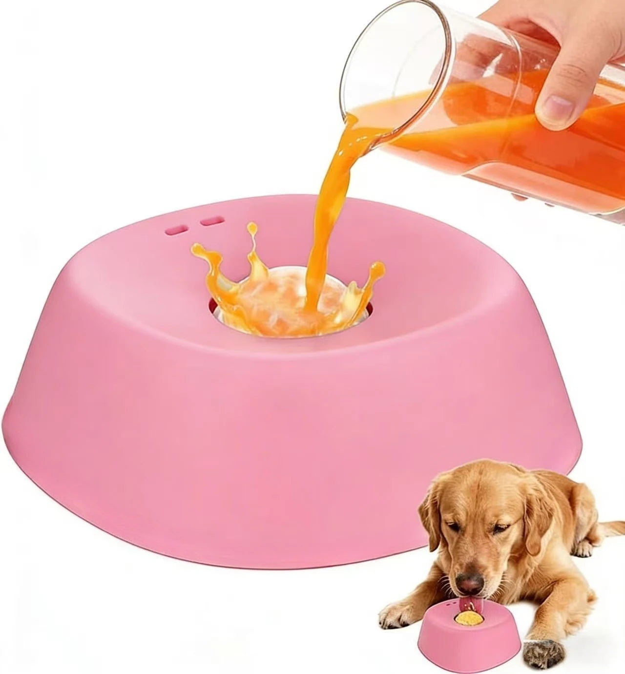 Anti-Slip Lick Bowl for Liquid Treats — Bone Broth & Yogurt Slow Feeder