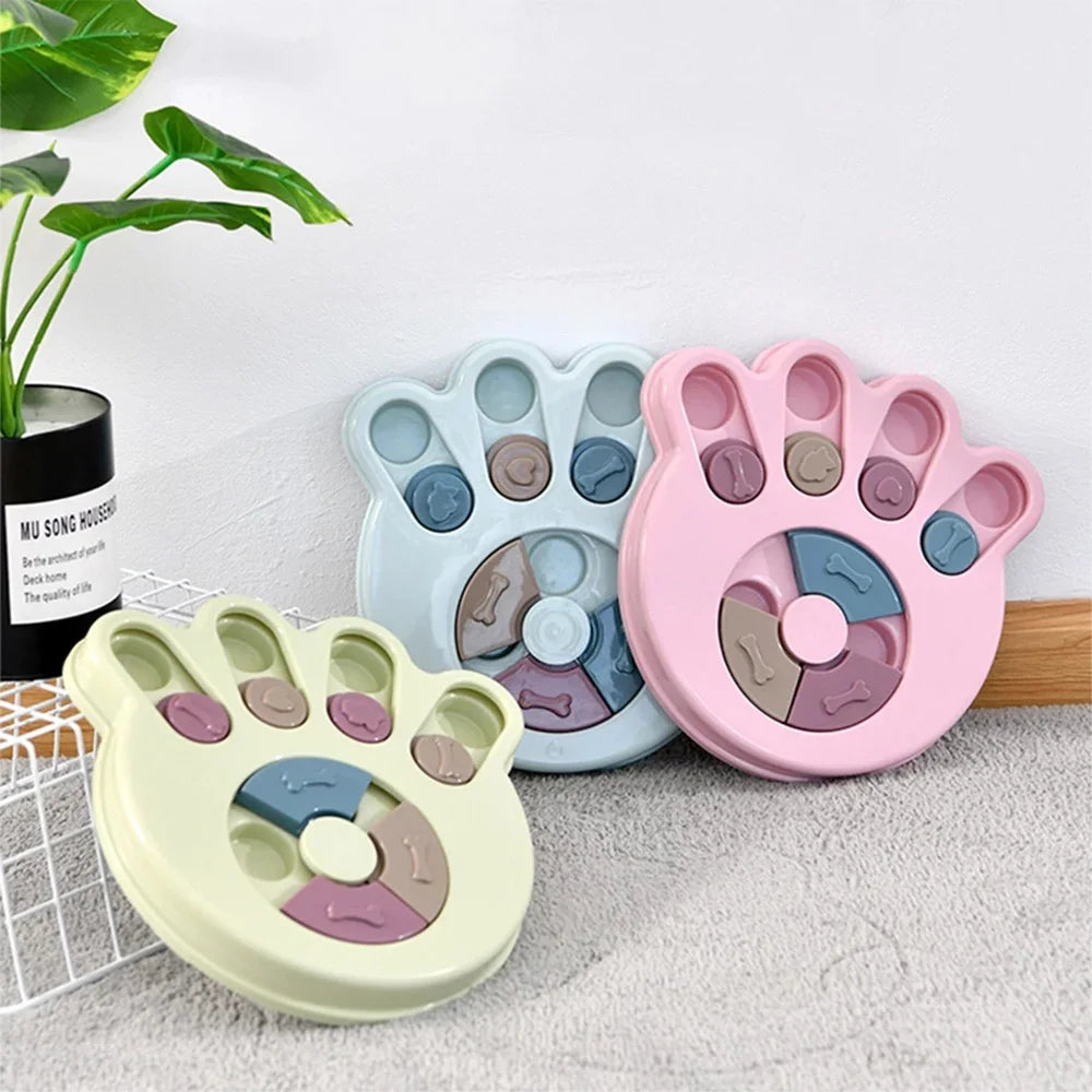 Interactive Turntable Slow Feeder Puzzle Bowl for Dogs & Cats
