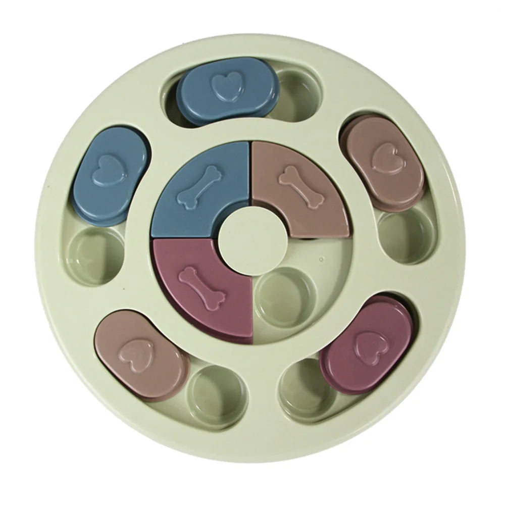 Interactive Turntable Slow Feeder Puzzle Bowl for Dogs & Cats