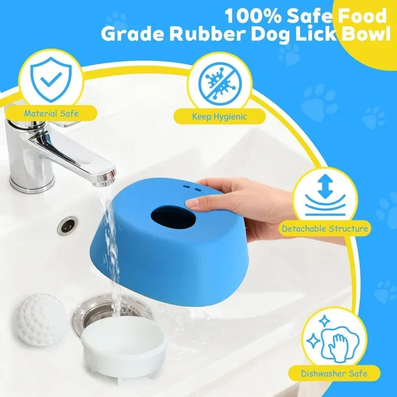 Anti-Slip Lick Bowl for Liquid Treats — Bone Broth & Yogurt Slow Feeder
