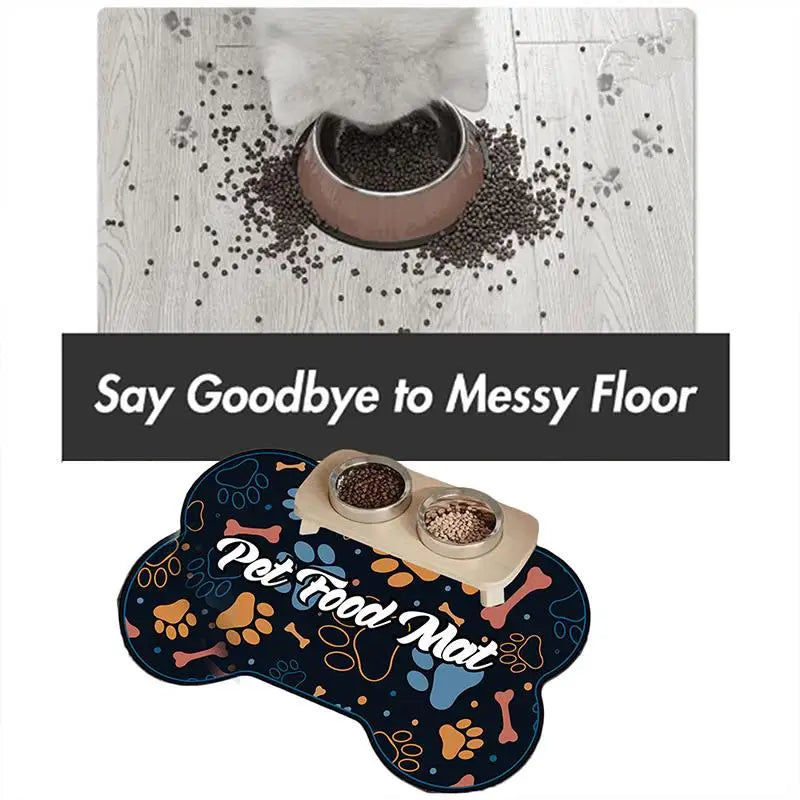 Absorbent Waterproof Pet Feeding Mat — Anti-Slip Placemat for Bowls