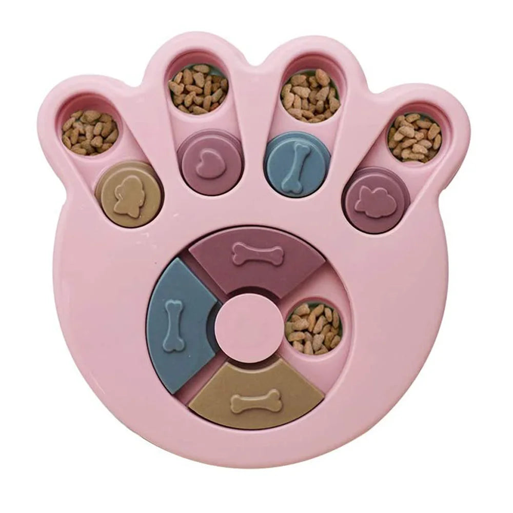 Interactive Turntable Slow Feeder Puzzle Bowl for Dogs & Cats