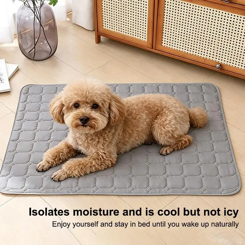 Quilted All-Season Pet Mat — Moisture-Proof Resting Cushion for Dogs & Cats