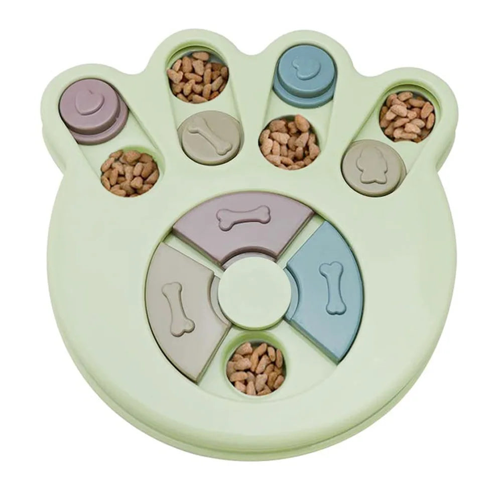 Interactive Turntable Slow Feeder Puzzle Bowl for Dogs & Cats