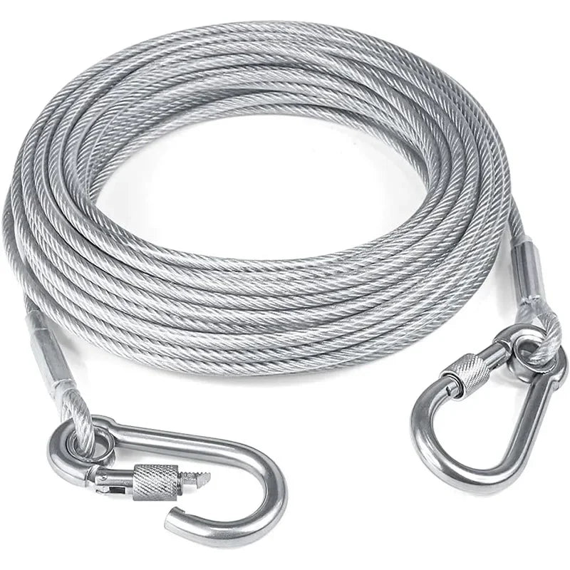 Stainless Steel Double-Headed Dog Tie-Out Cable Leash