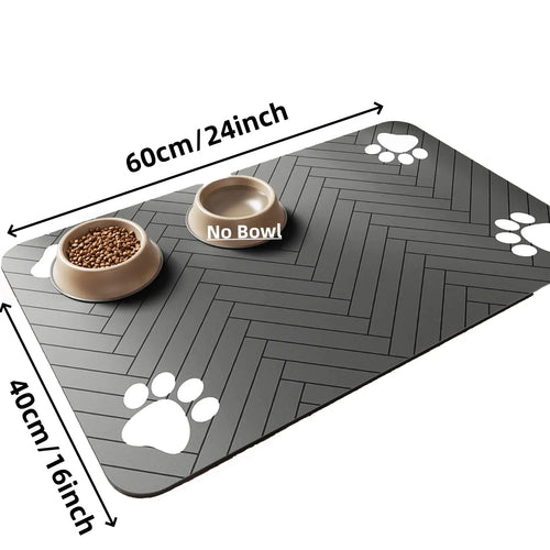 Quick-Dry Absorbent Pet Feeding Mat — Rubber-Backed Spill Mat