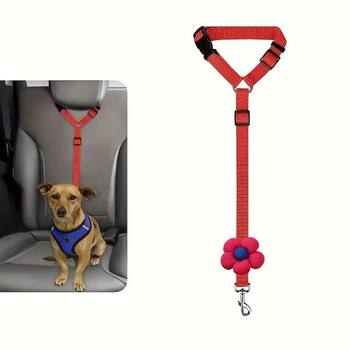 Adjustable Dog Car Seat Belt — Vehicle Safety Tether for Dogs
