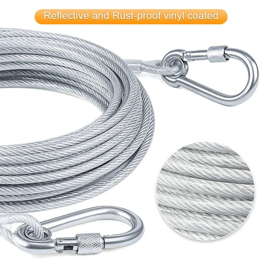 Stainless Steel Double-Headed Dog Tie-Out Cable Leash