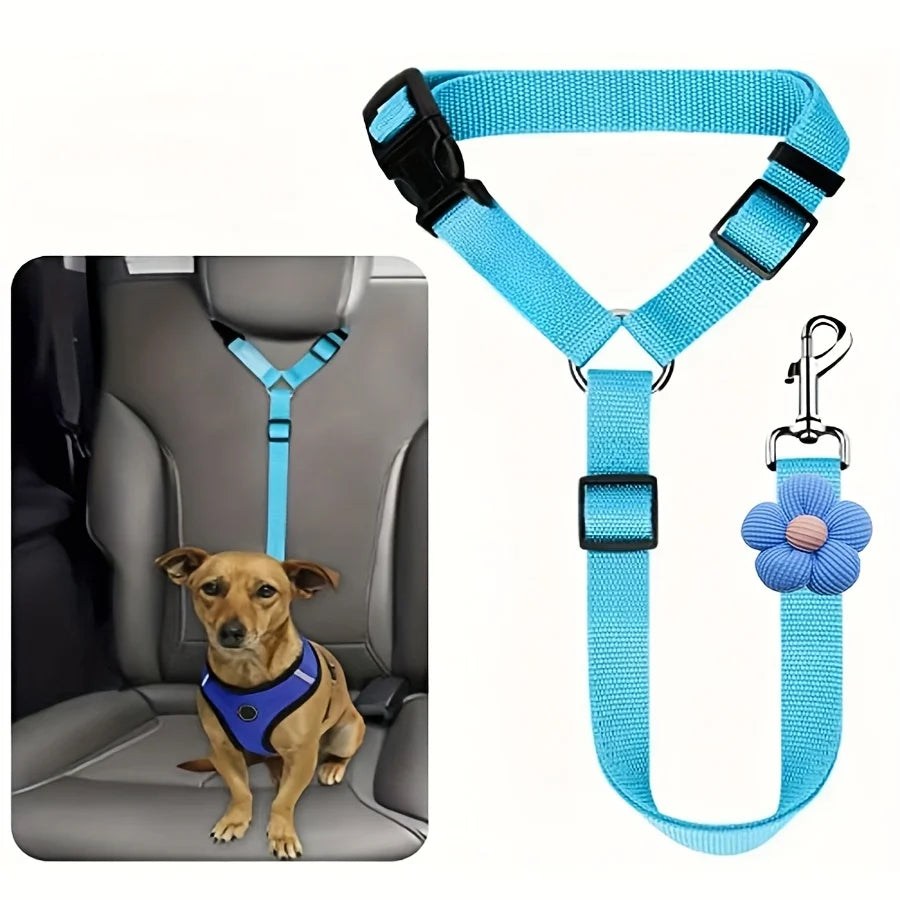 Adjustable Dog Car Seat Belt — Vehicle Safety Tether for Dogs