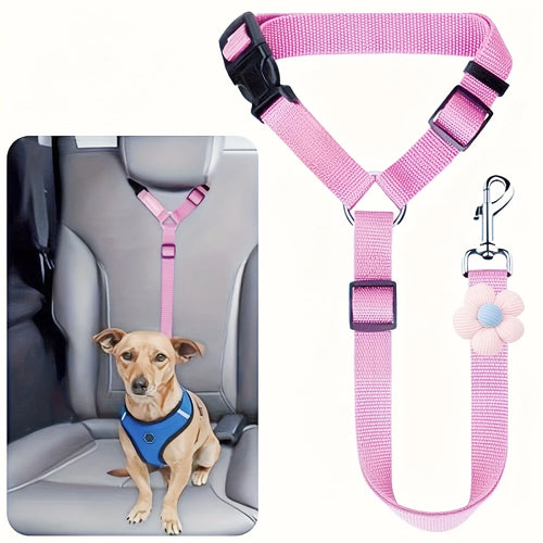 Adjustable Dog Car Seat Belt — Vehicle Safety Tether for Dogs