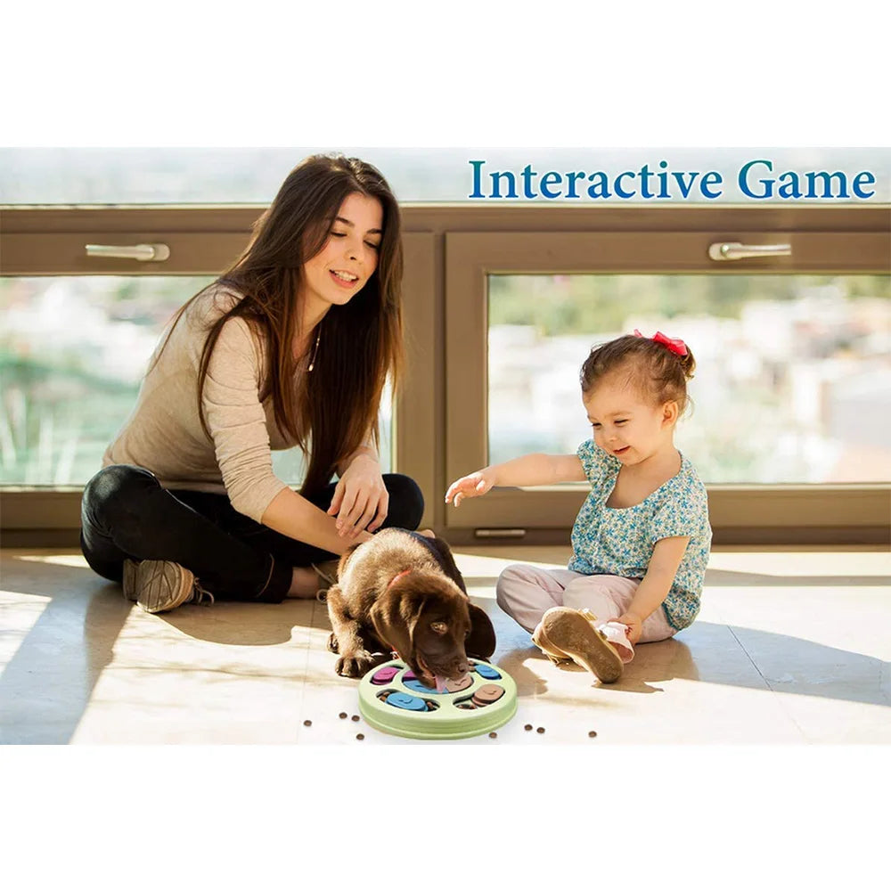 Interactive Turntable Slow Feeder Puzzle Bowl for Dogs & Cats