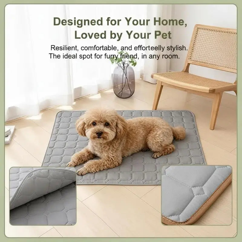 Quilted All-Season Pet Mat — Moisture-Proof Resting Cushion for Dogs & Cats