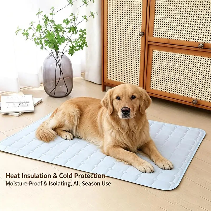 Quilted All-Season Pet Mat — Moisture-Proof Resting Cushion for Dogs & Cats