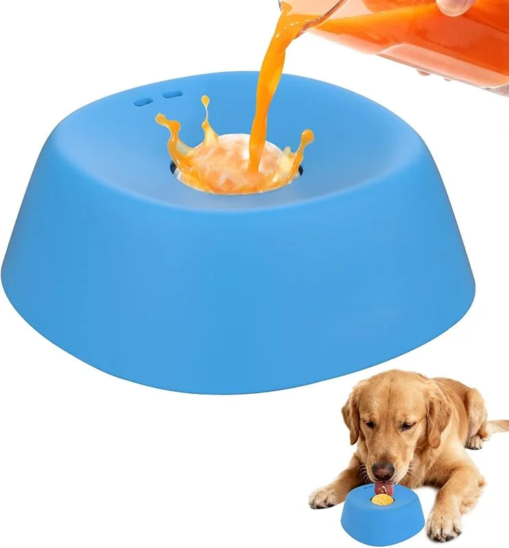 Anti-Slip Lick Bowl for Liquid Treats — Bone Broth & Yogurt Slow Feeder
