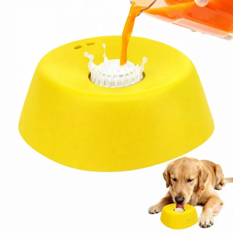 Anti-Slip Lick Bowl for Liquid Treats — Bone Broth & Yogurt Slow Feeder