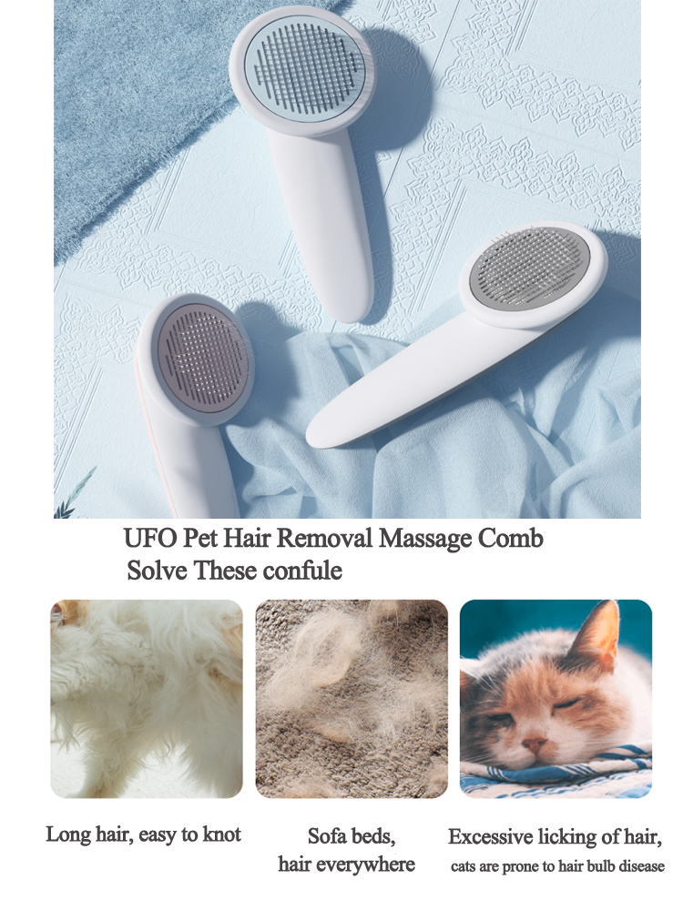 Self-Cleaning Massage Grooming Comb — Deshedding Brush for Cats & Dogs