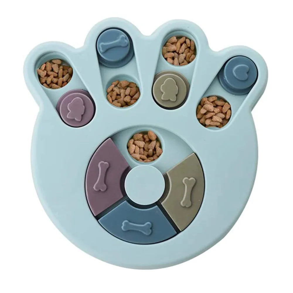 Interactive Turntable Slow Feeder Puzzle Bowl for Dogs & Cats
